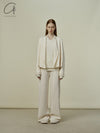 SWAYING 25 Spring/Summer Flared Wool Trousers SW-SW25PS3B12-BAI White SW25PS3B12